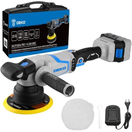 Эксцентриковая шлифмашина Deko DKCP20DA PRO, (085-1066)