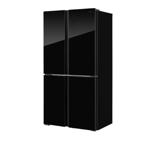 Холодильник Side-by-Side HIBERG RFQ-555DX NFGB, черное мерцающее стекло