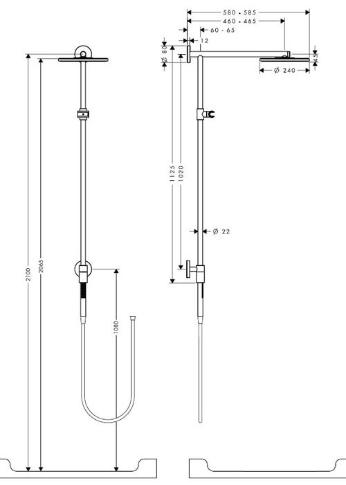 Душевая стойка hansgrohe Raindance S 240 Showerpipe Connect 27164000