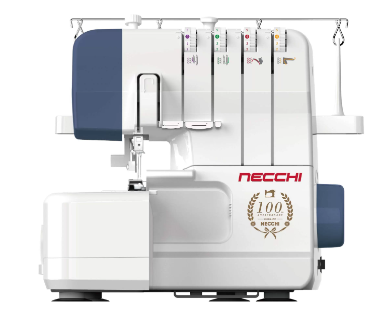 Оверлок Necchi 4554D, белый/синий
