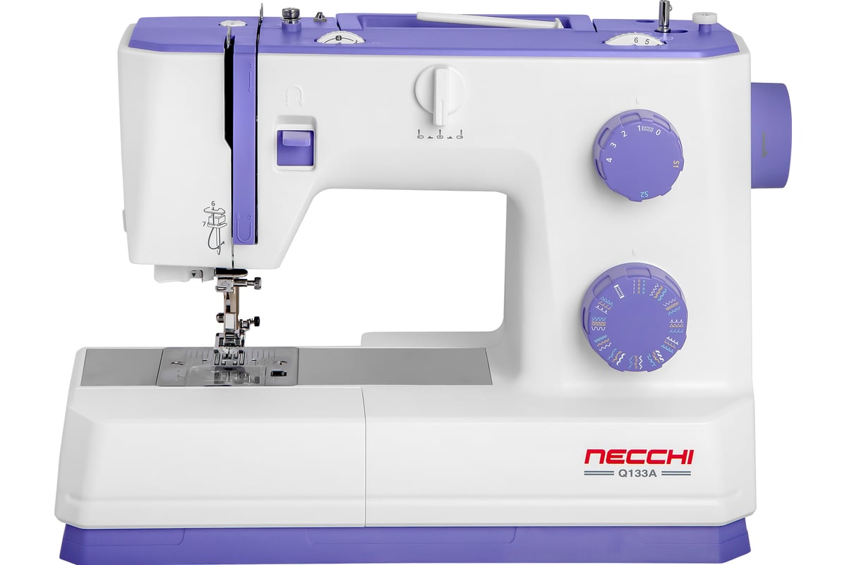 Швейная машина Necchi Q133A, белый/фиолетовый