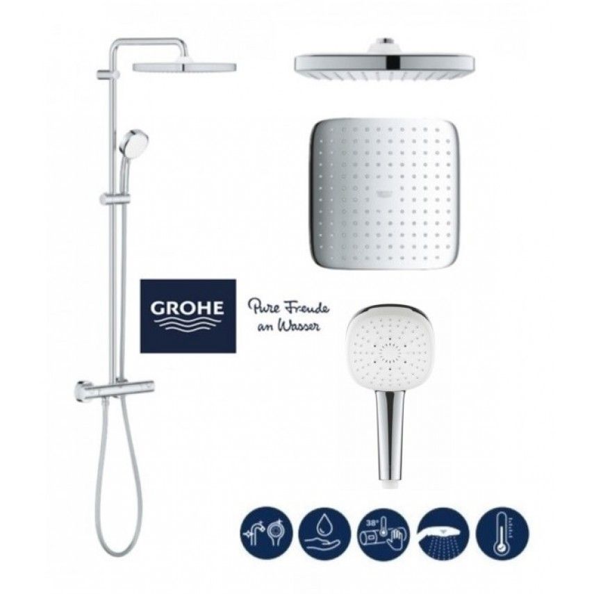 Душевая стойка Grohe Tempesta 250 Cube 26689001, хром