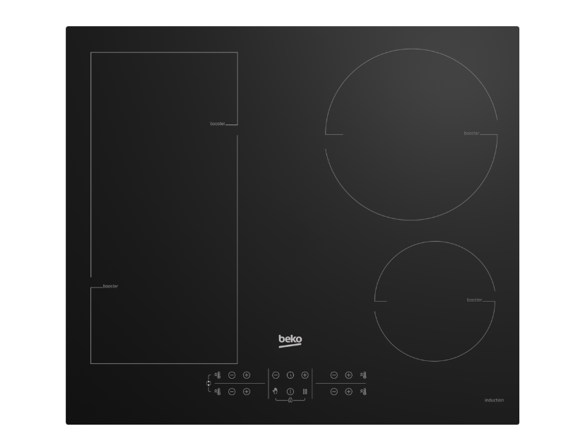 Варочная панель индукционная Beko BHI6420KFBB, черный