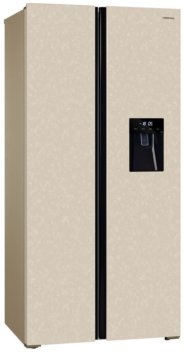 Холодильник Side-by-Side HIBERG RFS-484DX NFYm inverter, бежевый мрамор
