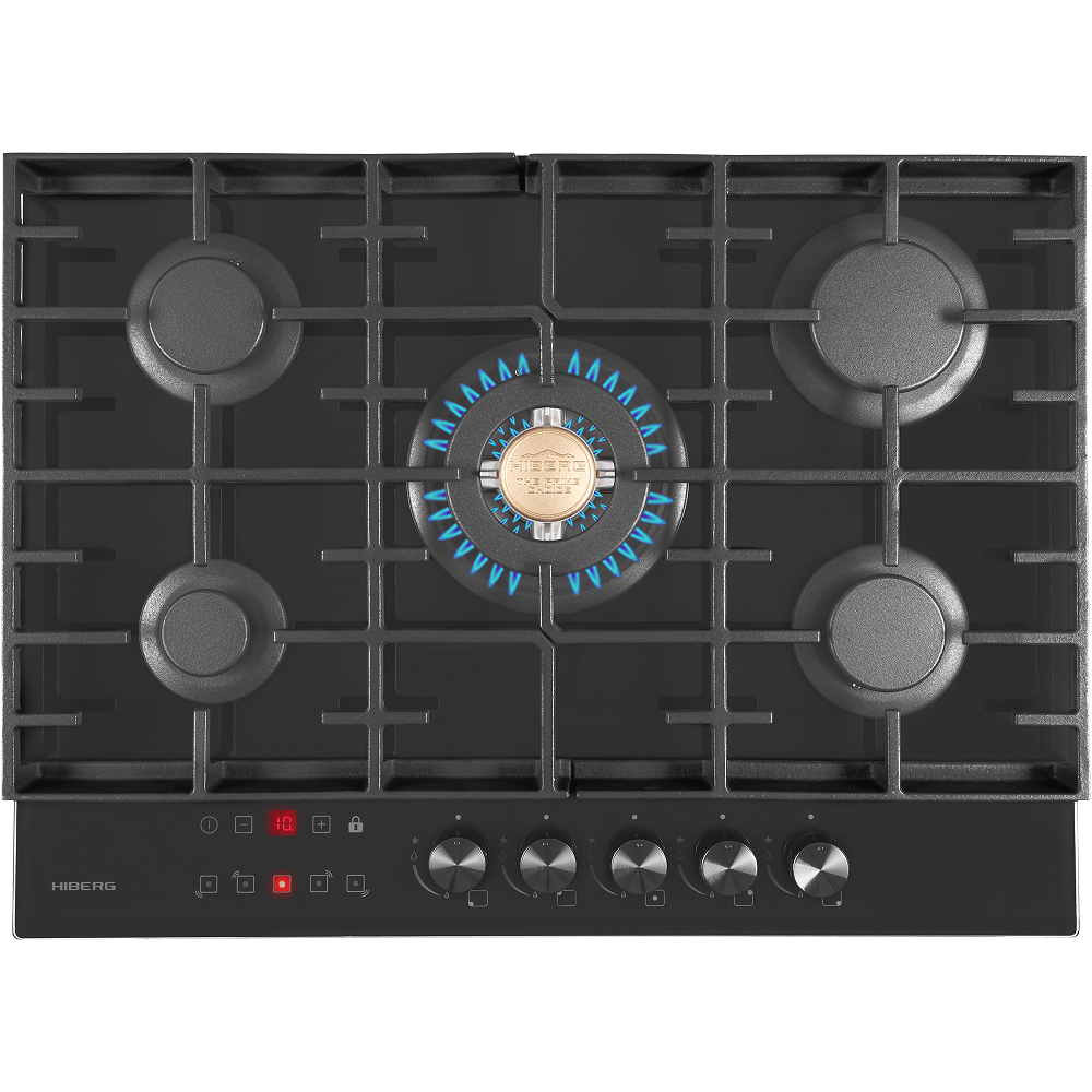 Варочная панель газовая HIBERG VM 7155 B, черное стекло