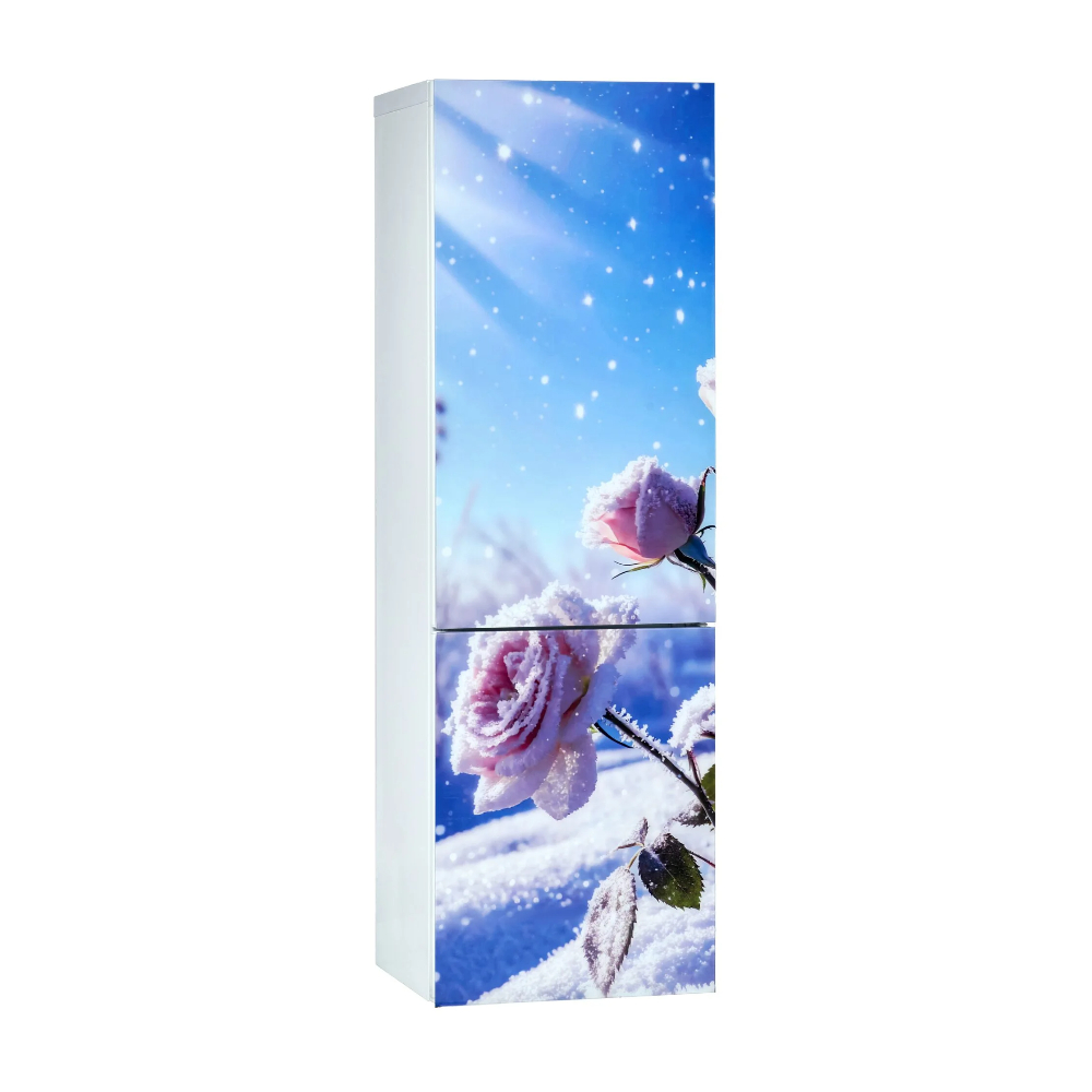 Холодильник ОРСК 175 B Glass ROSE, стекло белое Роза