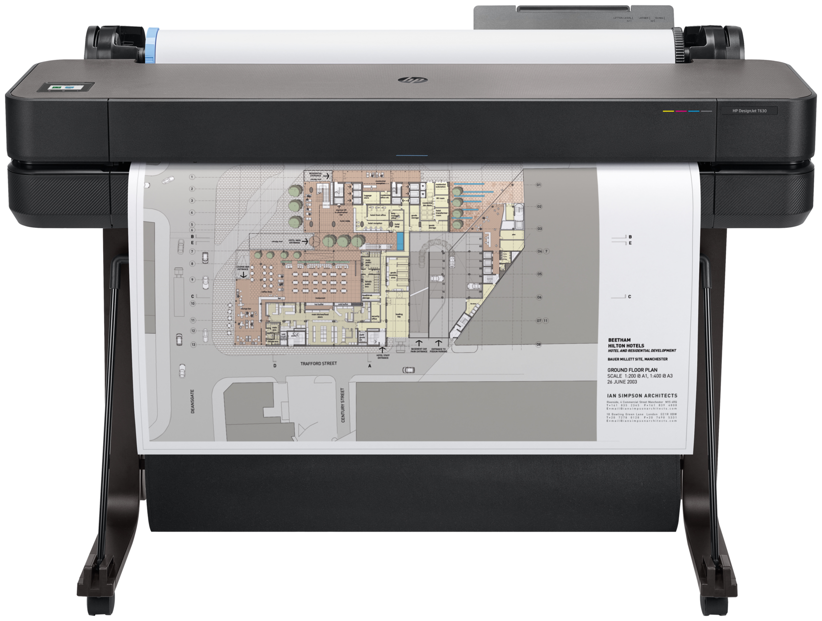 Принтер струйный HP DesignJet T630 36-дюймовый (5HB11A), черный