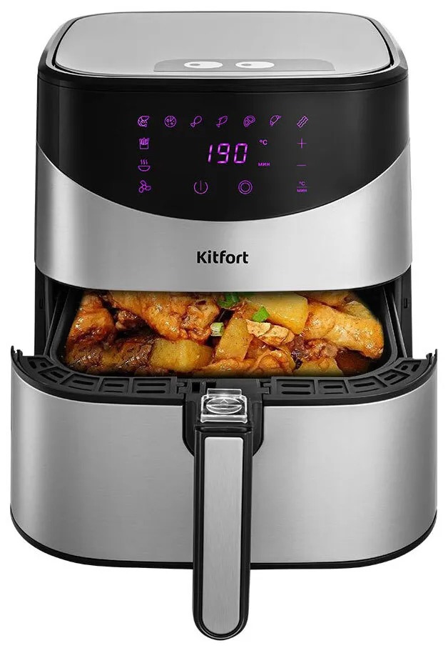 Аэрогриль Kitfort KT-2231 серебристый/черный