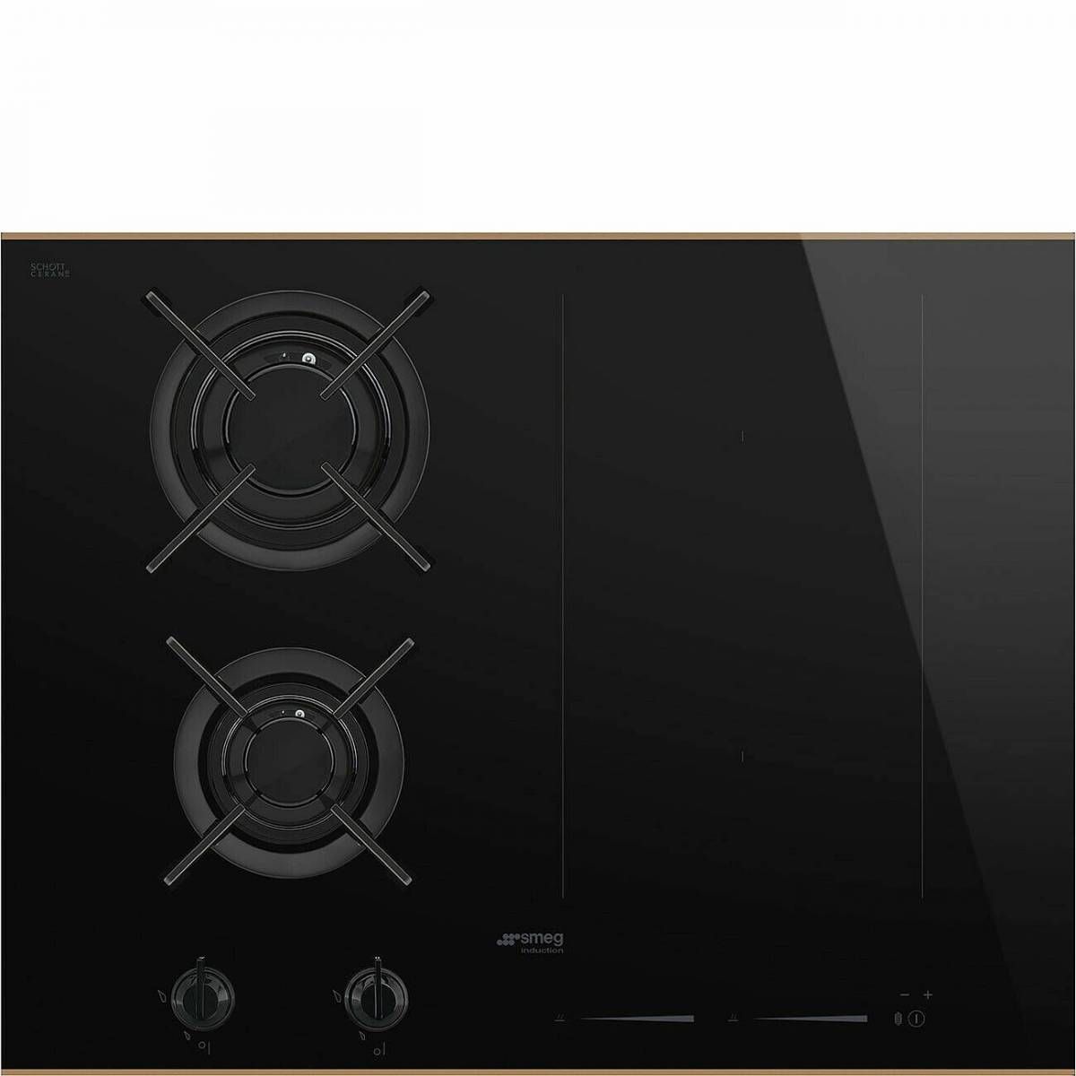 Варочная панель комбинированная Smeg PM6643R, черный