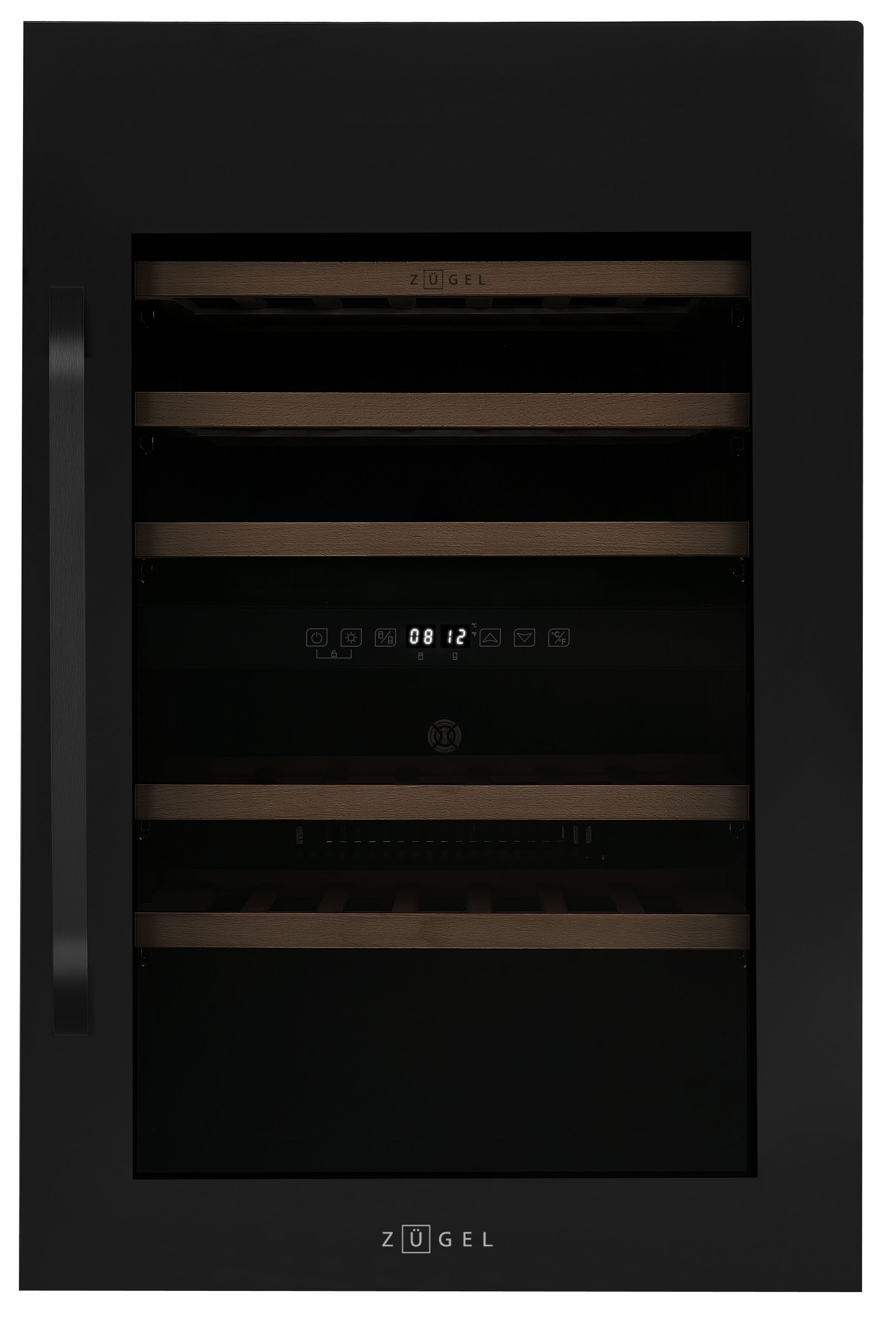 Винный шкаф встраиваемый Zugel ZCWI570DB, черный