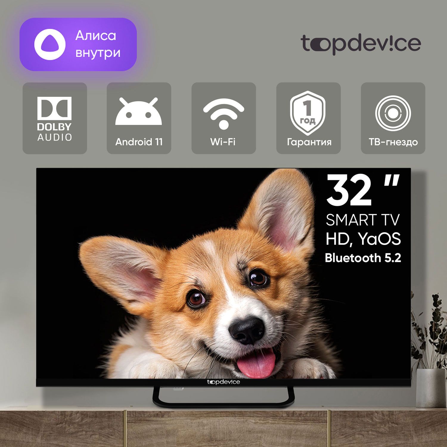Телевизор Topdevice TDTV32CS03H_BK, черный