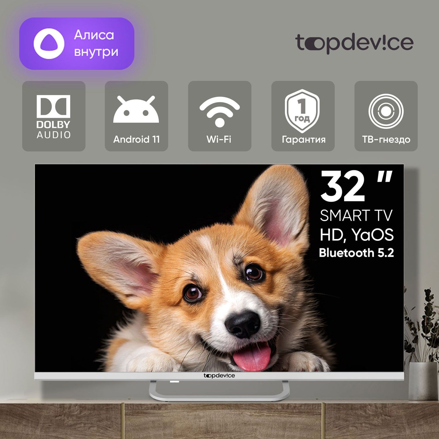 Телевизор Topdevice TDTV32CS03H_WE, белый