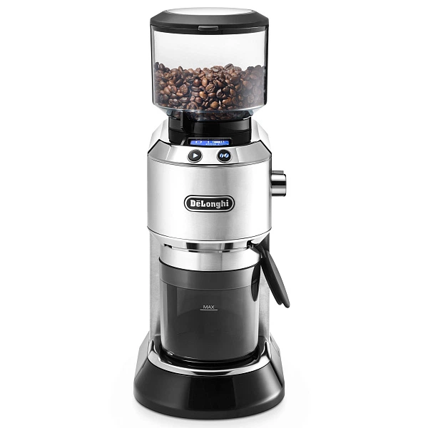 Кофемолка электрическая DeLonghi KG521.M, металлик/черный