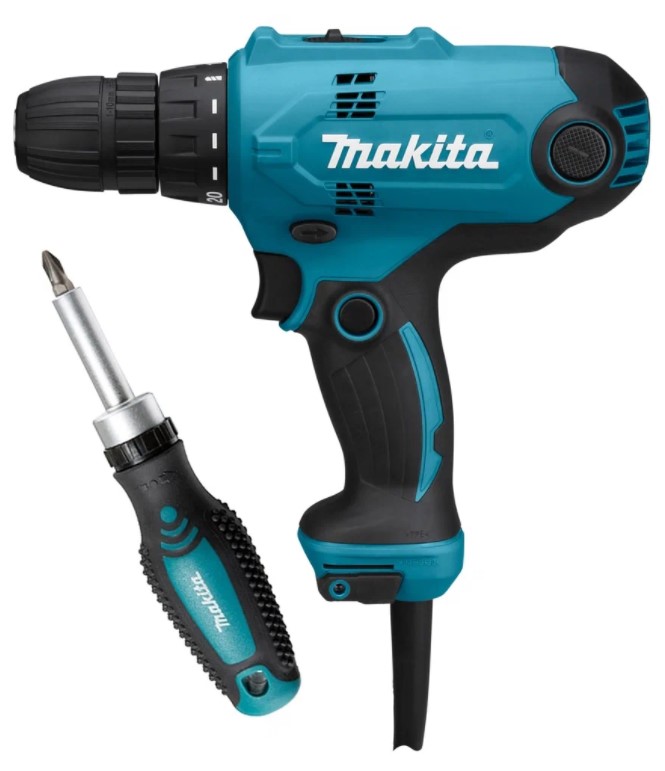Дрель-шуруповерт Makita DF0300X1 + отвертка D-58833, арт. 199173