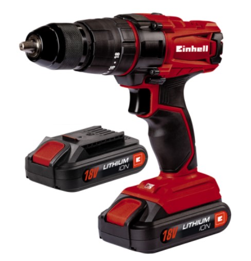 Дрель-шуруповерт аккумуляторная ударная Einhell TC-CD 18-2 (4513825) Li-Ion 1,5 А·ч 18 В х2 кейс