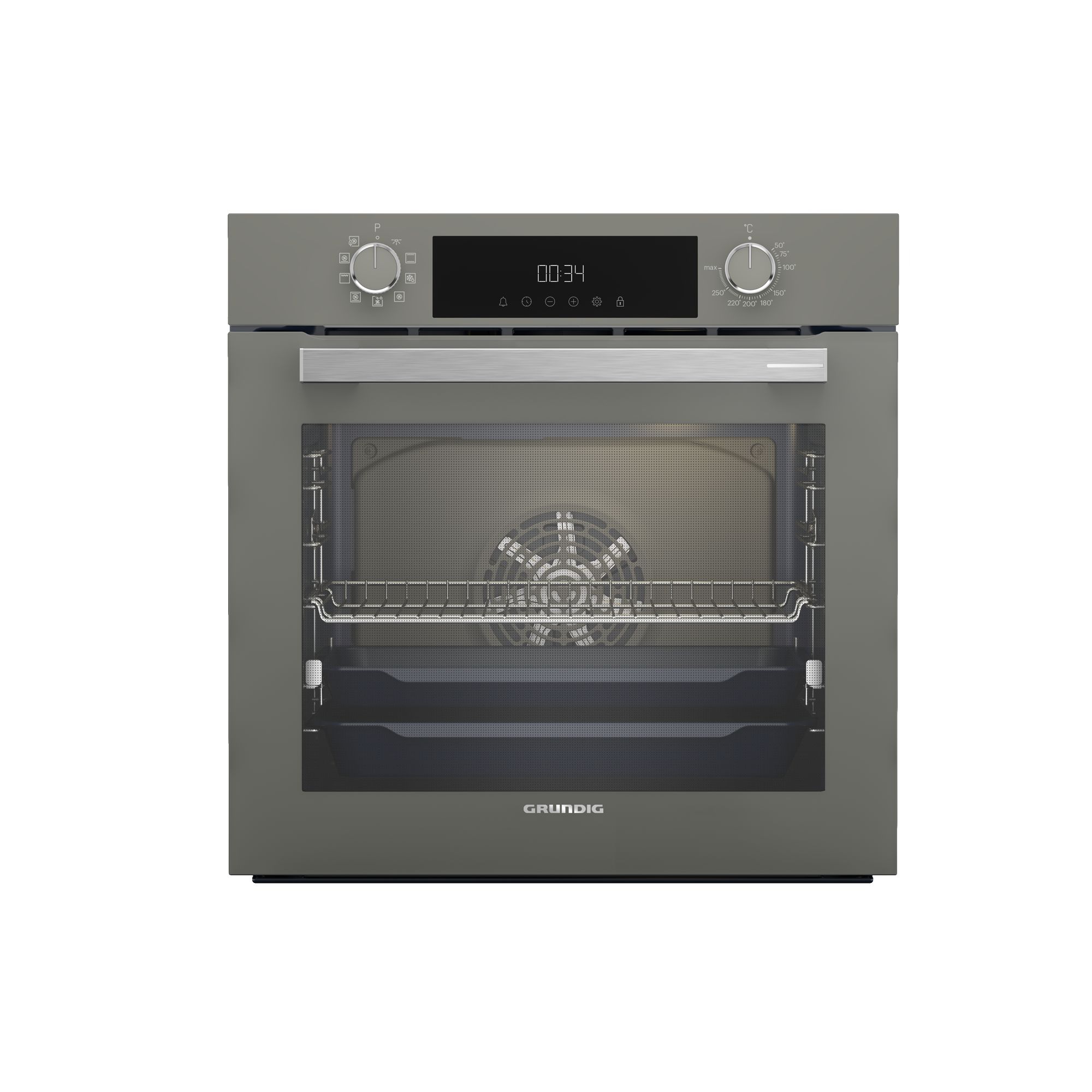 Духовой шкаф электрический Grundig GEBM12300GC, серый