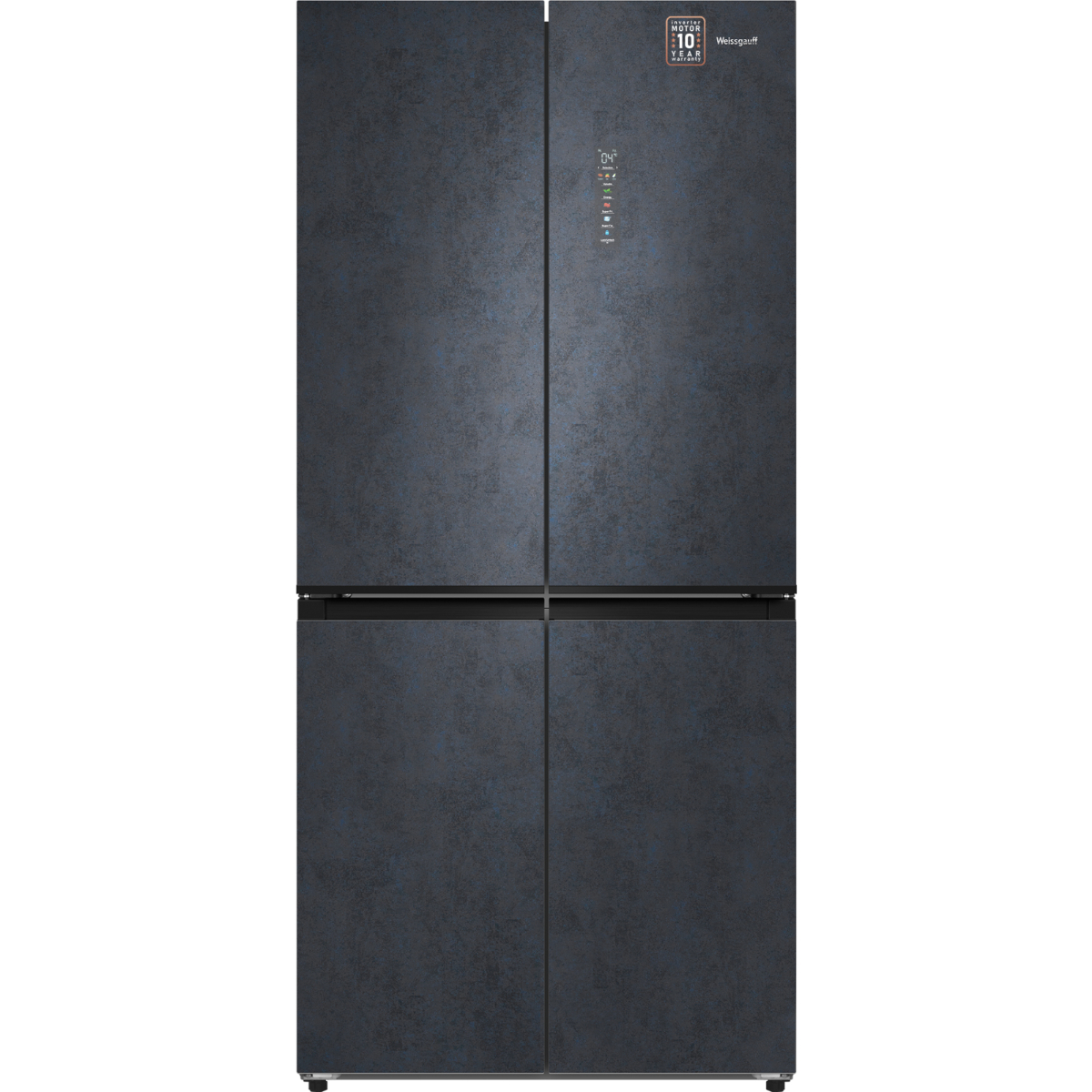 Холодильник Side-by-Side Weissgauff WCD 450 Rock Glass NoFrost Inverter, графит темный