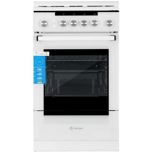 Плита газовая DeLuxe 506040.23г кр чр, белый