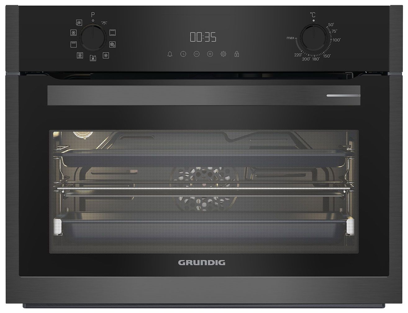 Духовой шкаф электрический Grundig GEKM19300DX, вороненая сталь