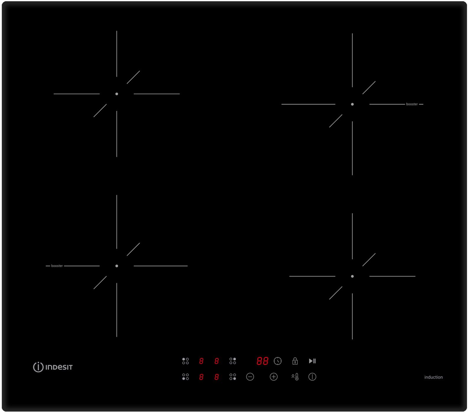 Варочная панель индукционная Indesit IS 40CQ60 NE, черный