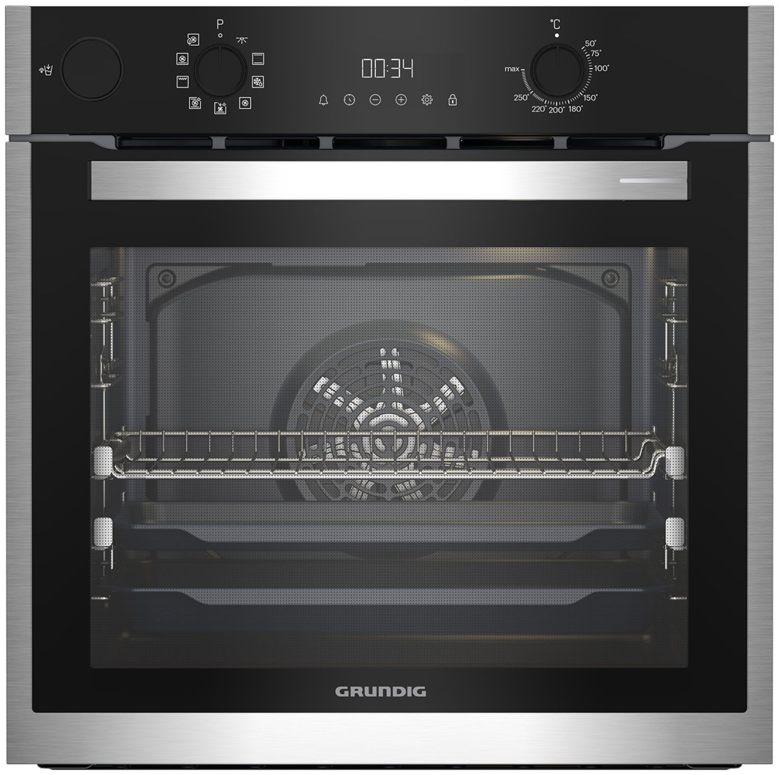 Духовой шкаф электрический Grundig GEBD19301B, черный/нержавеющая сталь