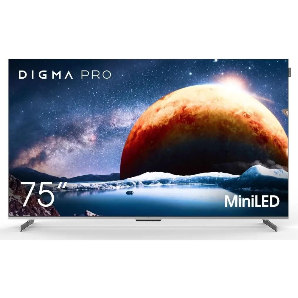 Телевизор Digma Pro Mini LED 75Q, серебристый