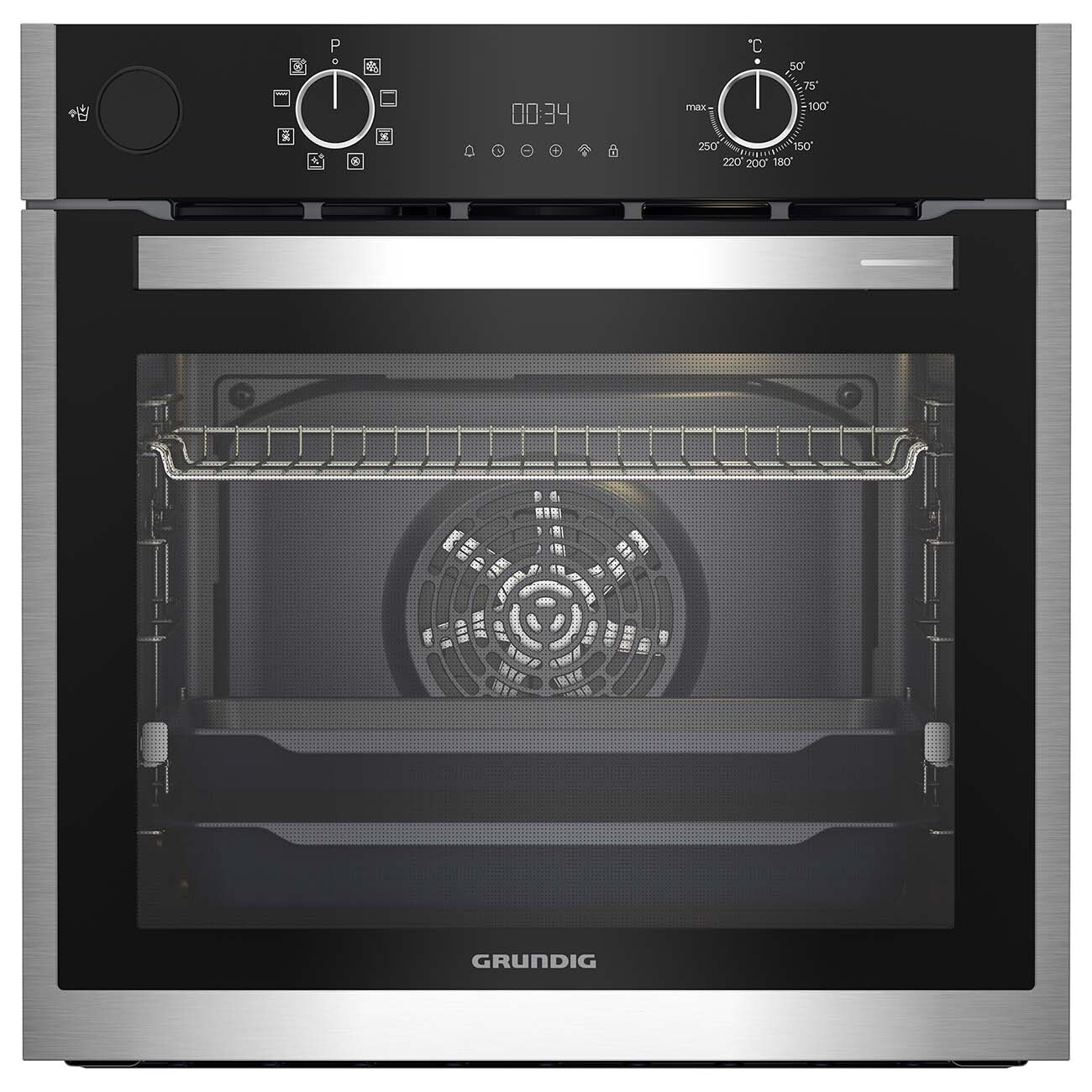Духовой шкаф электрический Grundig GEBD19300B, черный/нержавеющая сталь