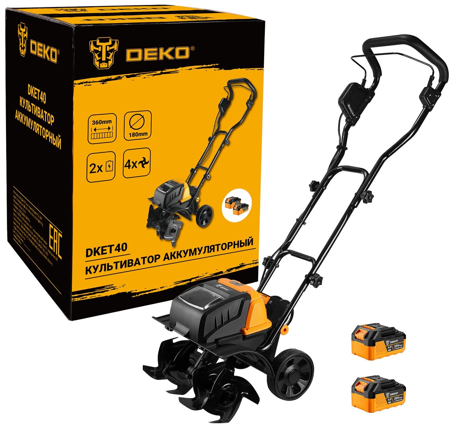 Культиватор Deko DKET40 065-1203 (с 2-мя АКБ)