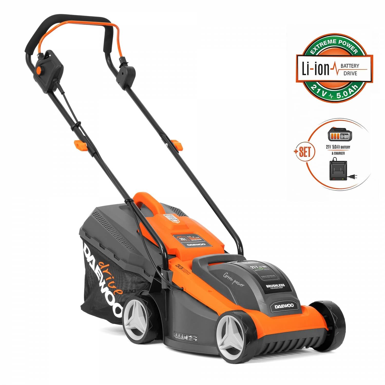 Газонокосилка аккумуляторная Daewoo DLM 3221Li SET (с 1 АКБ и ЗУ)