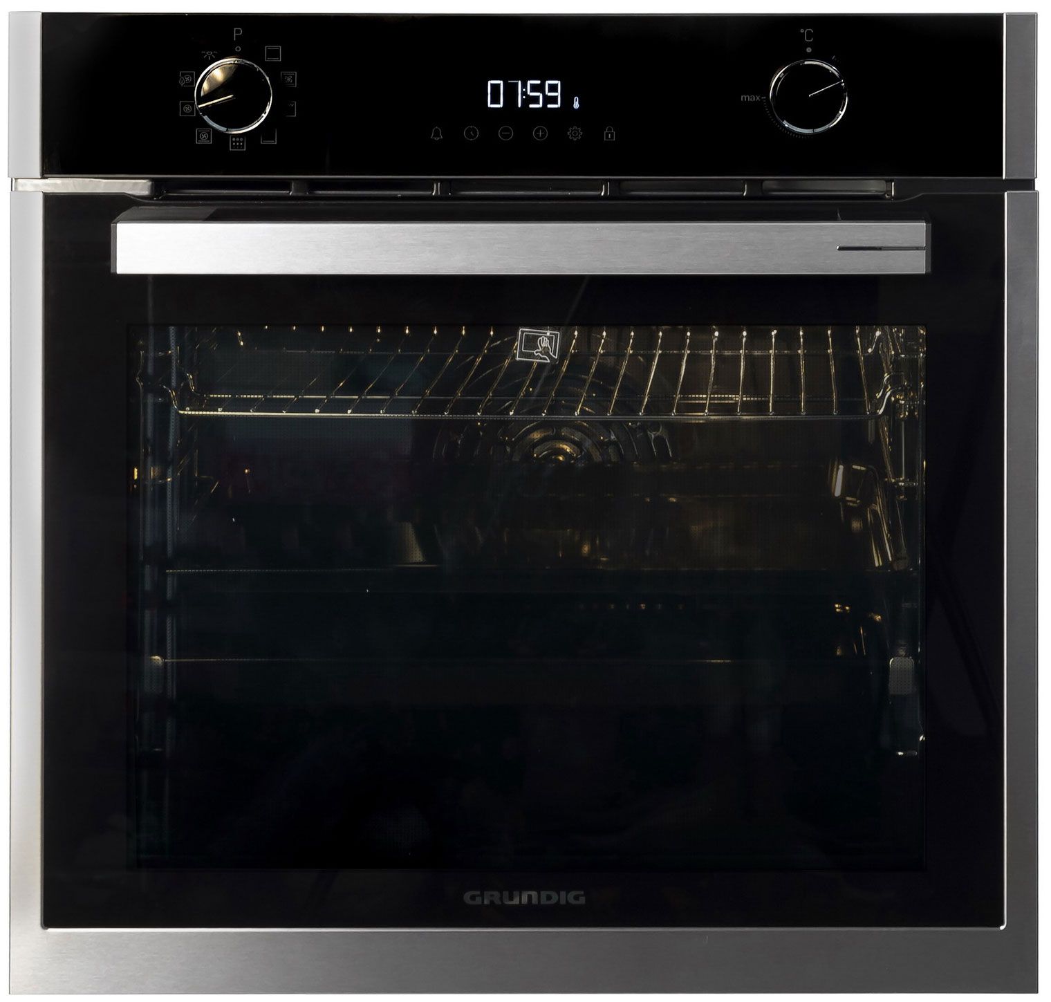 Духовой шкаф электрический Grundig GEBM19300BP, черный/нержавеющая сталь