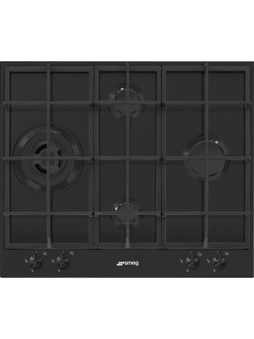 Варочная панель газовая Smeg PX364LMB, матовый черный