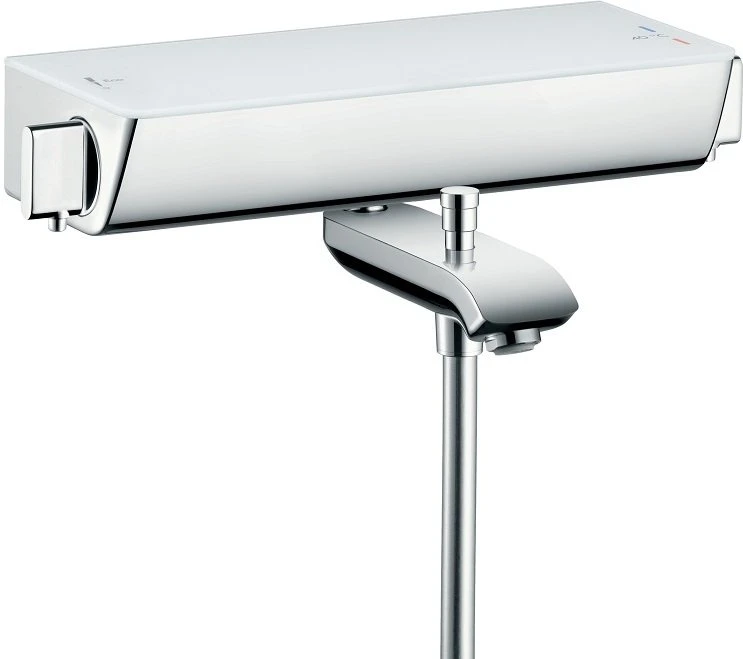 Смеситель для ванны с душем термостатический Hansgrohe Ecostat Select 13141400, хром/белый