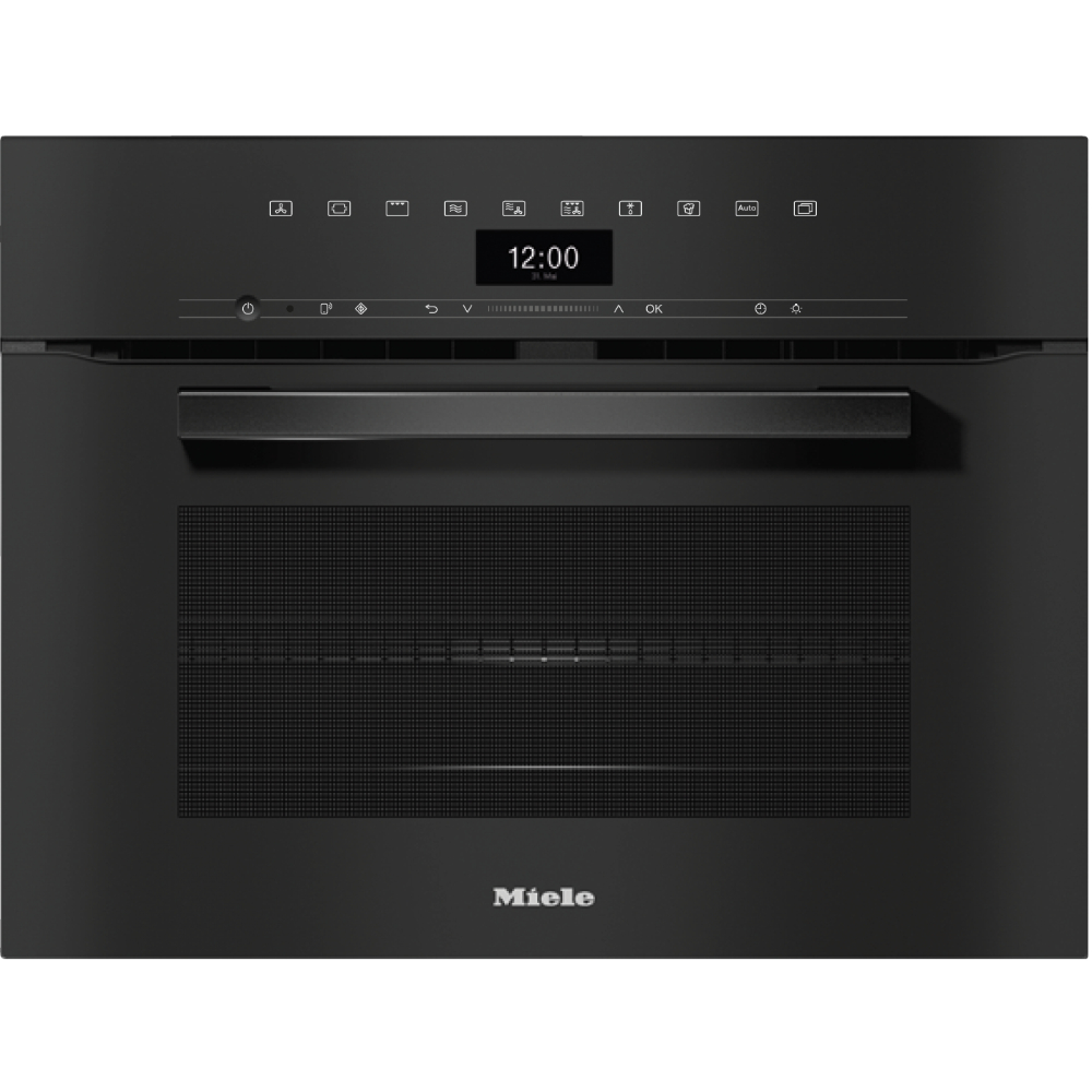 Духовой шкаф электрический с СВЧ Miele H 7440 BM Obsidian Black, черный обсидиан