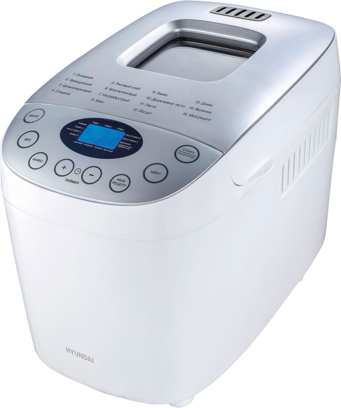 Хлебопечка Hyundai HYBM-4083, белый/серебристый