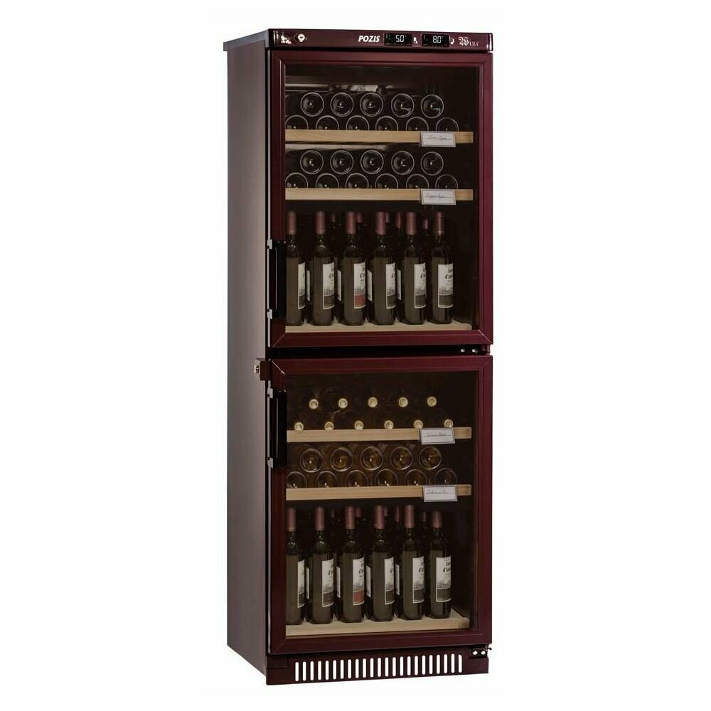 Винный шкаф POZIS ШВД-78, серебристый глянцевый