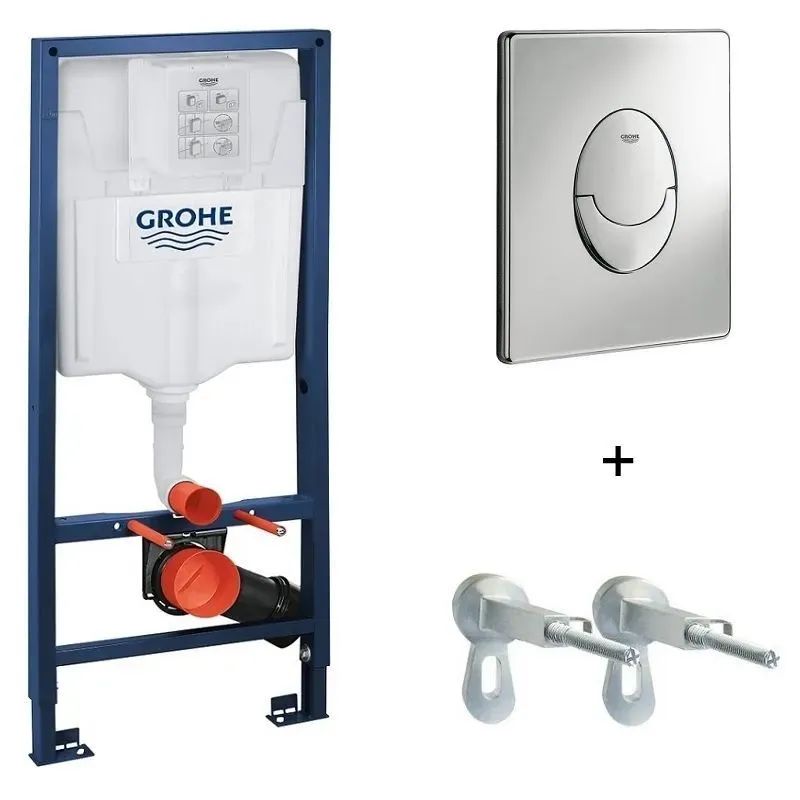 Система инсталляции для унитазов Grohe Rapid SL 38721001 (с кнопкой смыва 38505000 хром и крепленим)