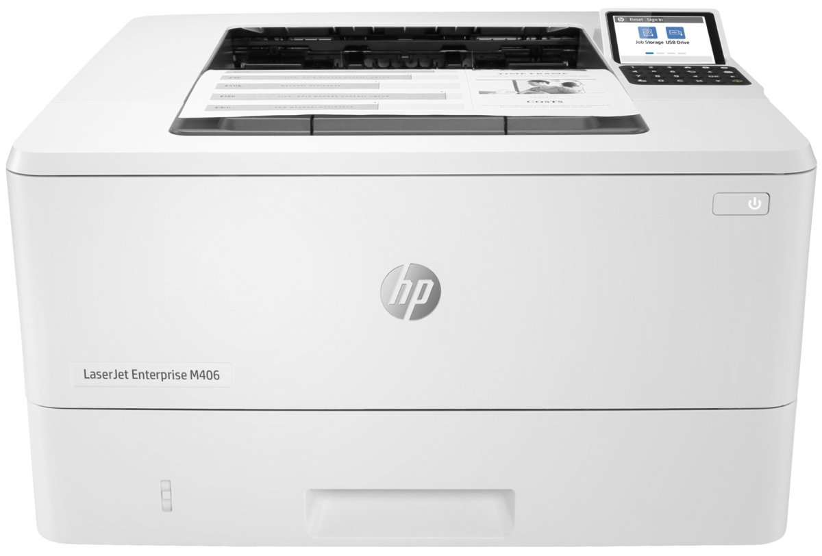 Принтер лазерный HP LaserJet Enterprise M406dn (3PZ15A), белый