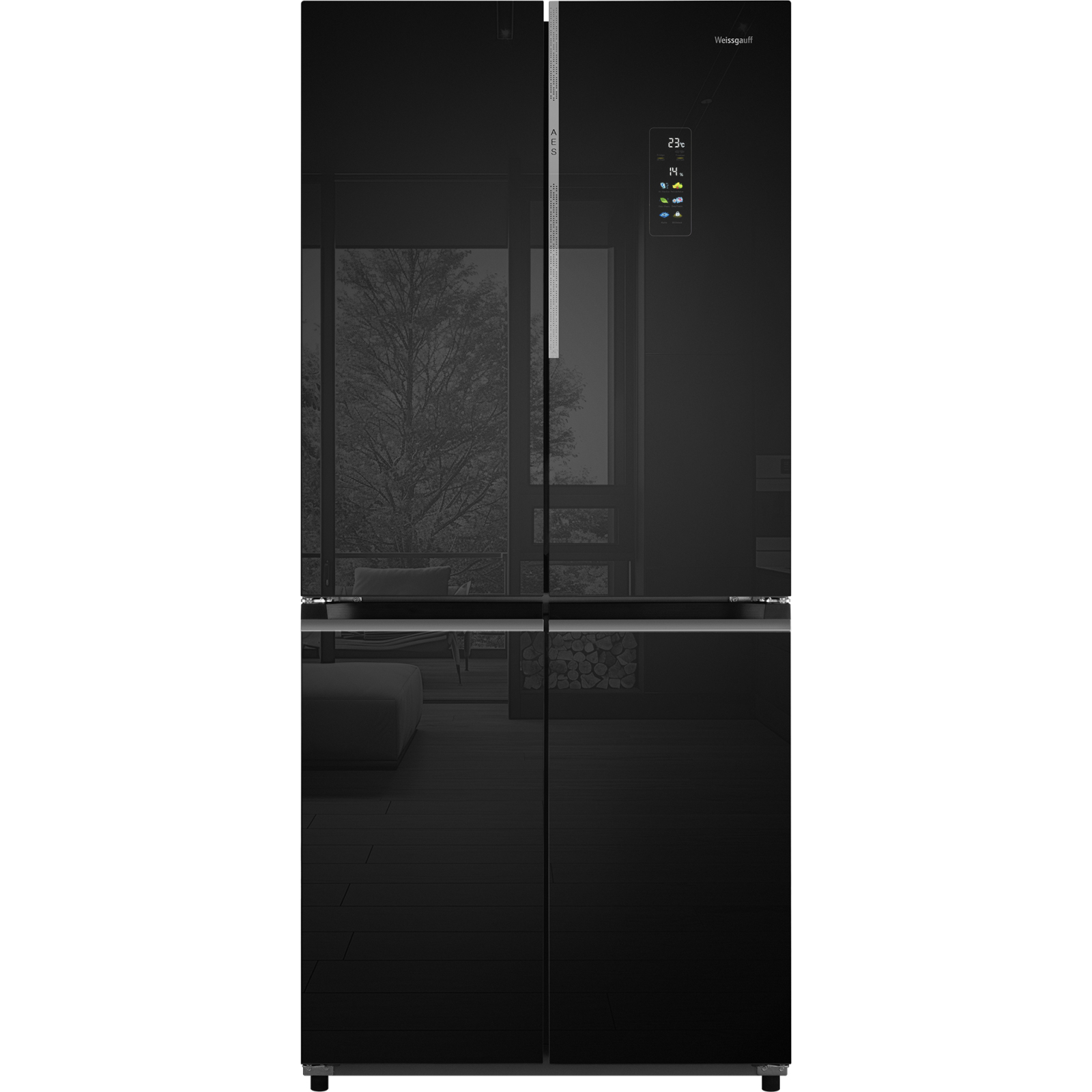 Холодильник Side-by-Side Weissgauff WCD 450 BgNF Built-in, черный