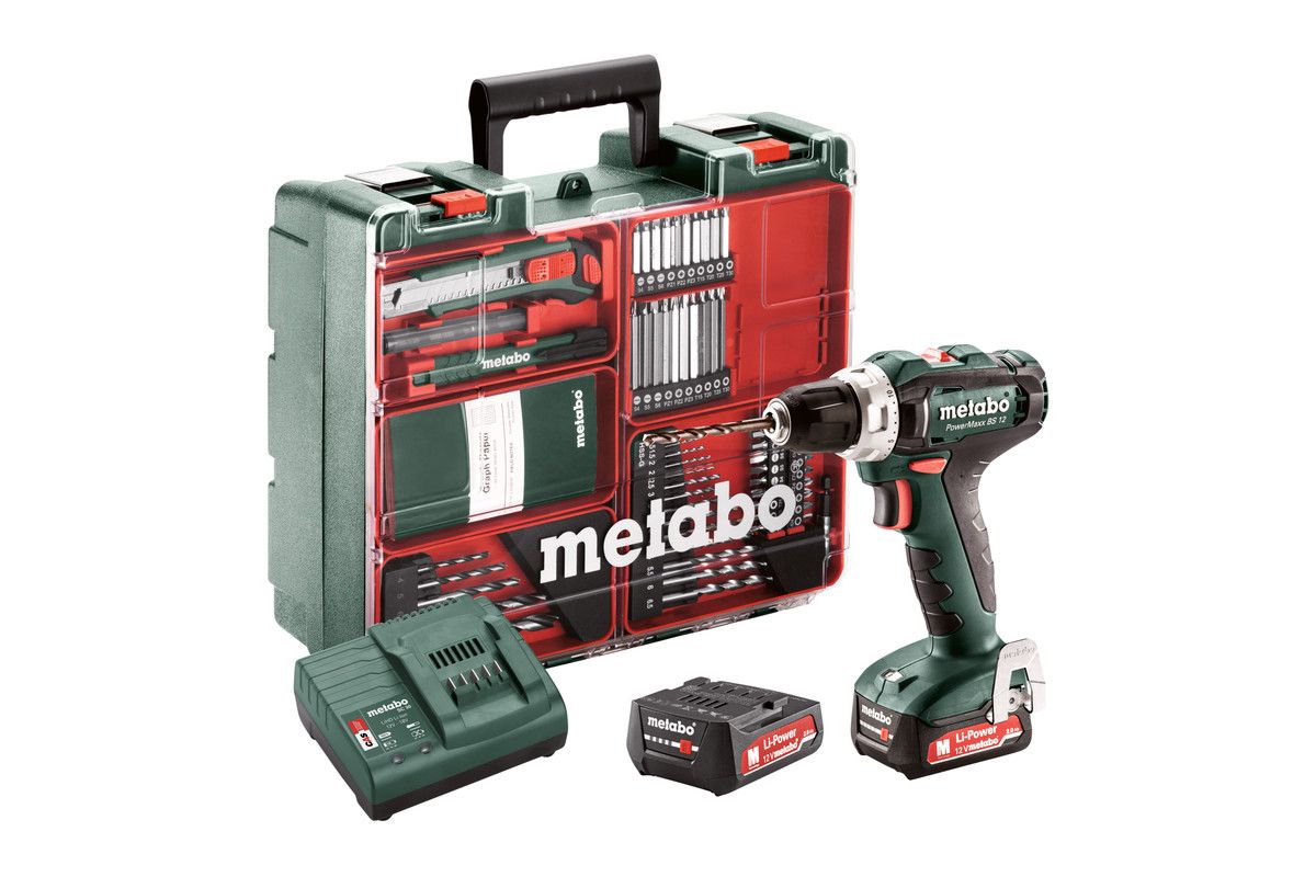 Дрель-шуруповерт Metabo PowerMaxx BS 12 Set (кейс в комплекте) (601036870)