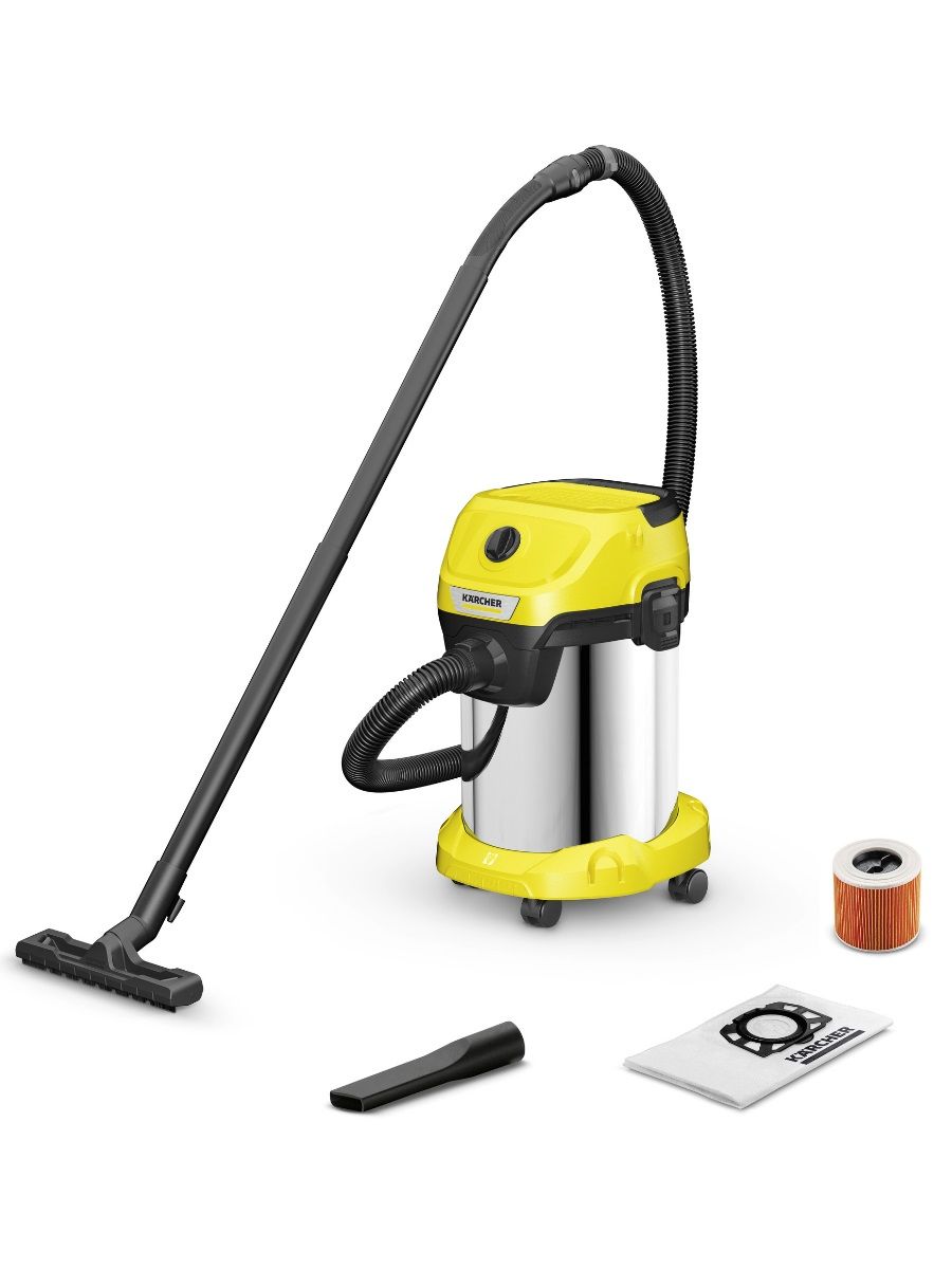 Пылесос строительный Karcher WD 3 S V-19/4/20 (YSY), желтый