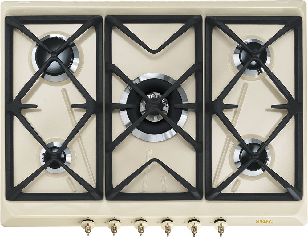 Варочная панель газовая Smeg SRV876POGH, бежевый