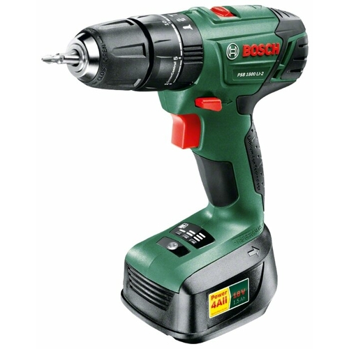 Дрель-шуруповерт BOSCH PSB 1800 LI-2 1.5Ah x1 Case 0.603.9A3.320