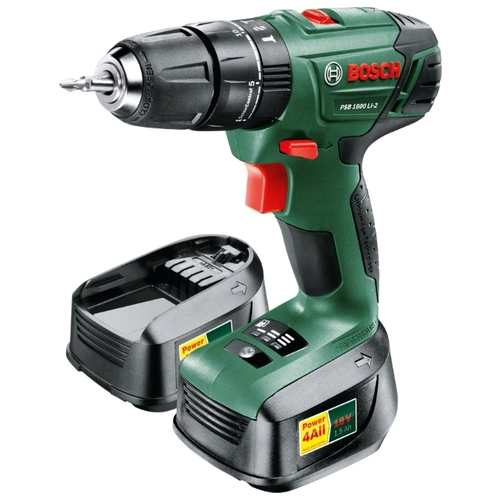 Дрель-шуруповерт BOSCH PSB 1800 LI-2 1.5Ah x2 Case