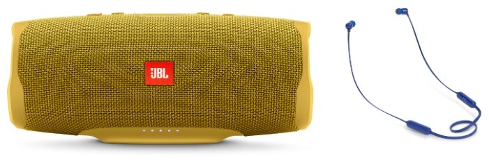 Портативная акустика JBL Charge 4 + наушники T110BT mustard yellow
