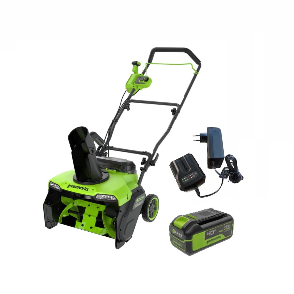Снегоуборщик аккумуляторный GreenWorks GD40STX2, арт. 2603407UB (с 1 АКБ и ЗУ)