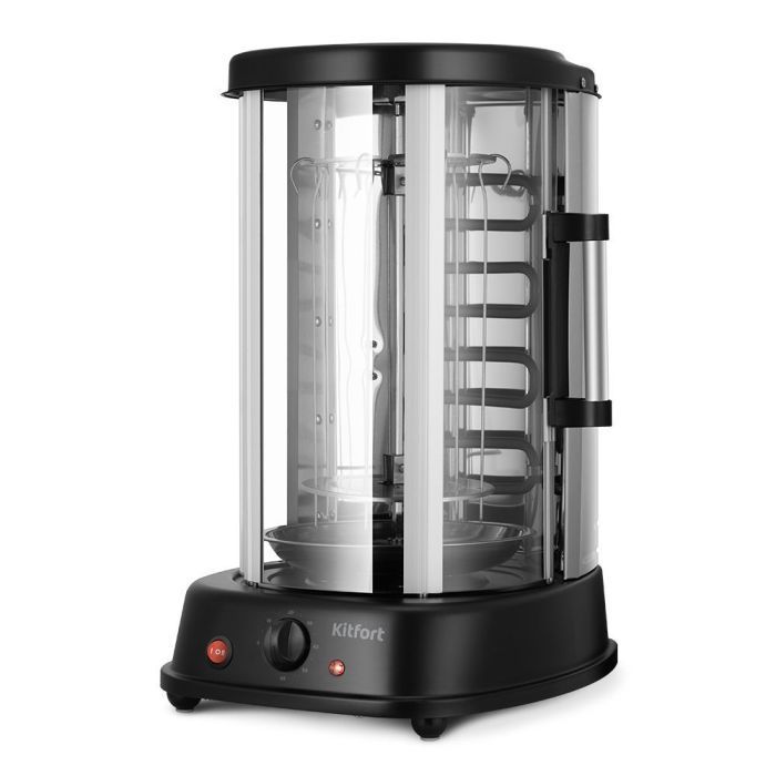 Шашлычница электрическая Kitfort КТ-1411, серебристый/черный