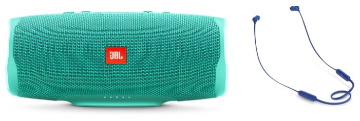 Портативная акустика JBL Charge 4 + наушники T110BT river teal