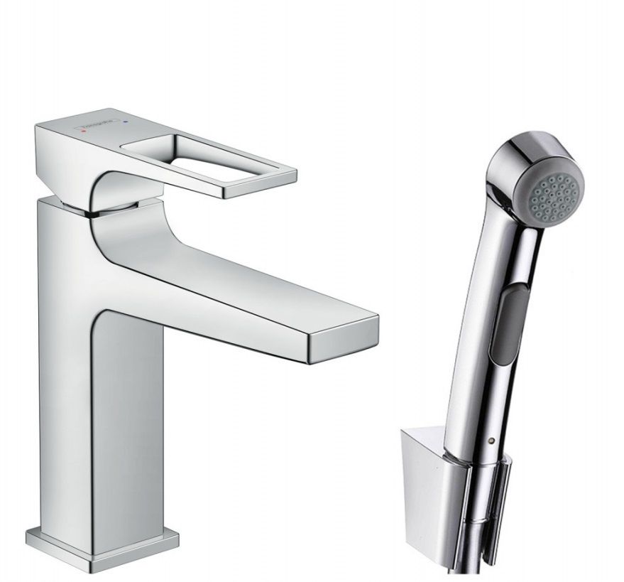 Смеситель для раковины Hansgrohe Metropol 74522000 (с гигиеническим душем), хром