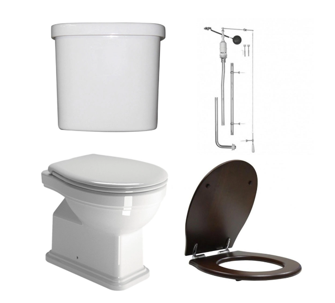 Унитаз приставной GSI CLASSIC SET, арт. SET_CLASSIC_CR (комплект 871111+878011+BOCR+MS87NC), белый
