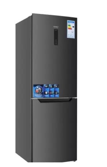 Холодильник двухкамерный KRAFT TNC-NF403D, черный/серебристый